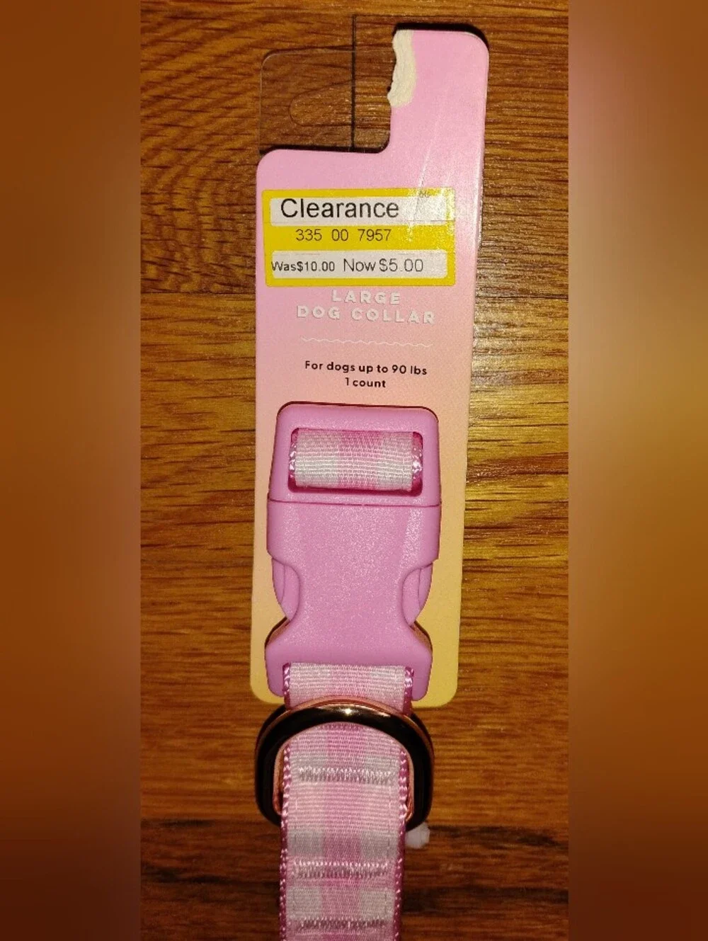 NWT (MSRP $10) Stoney Clover Lane x Target Pink Gingham Large Dog Collar #2 prep